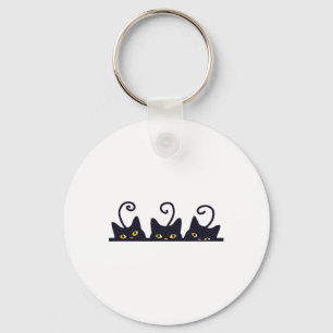 Chaveiro 3 Gatos Pretos Gatos Engraçados Adoram Designs Hom