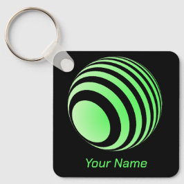 Chaveiro 3D-Ball mit grünen Streifen -