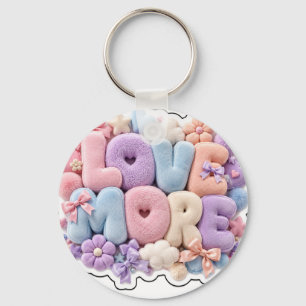 Chaveiro 3D de pelúcia "LOVE MORE"
