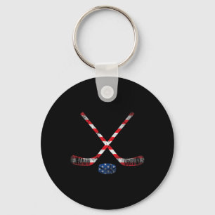 Chaveiro 4º De Julho Dos EUA Bandeira Hockey Patriótico Lov