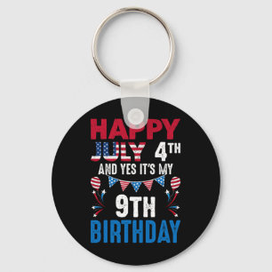 Chaveiro 4º e Sim É o meu 9º aniversário Patrioti Americana
