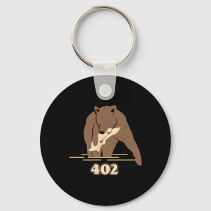 Chaveiro 402 Urso de Pesca Gordo Marrom Grizzly Amante Bear