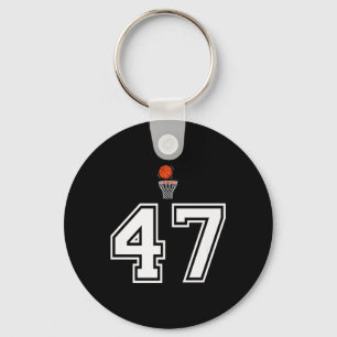 Chaveiro 47 Números de Estilo de Basquete Vintage White Pre