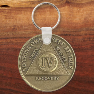 Chaveiro 4 anos de nome PERSONALIZADO Sober Medallion