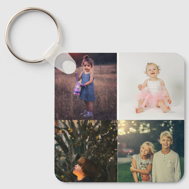 Chaveiro 4 Colagem Personalizada de Fotografias (Frente)