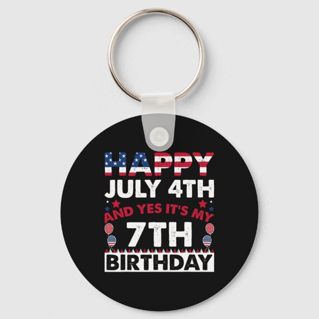 Chaveiro 4 de julho e sim é minha independência de aniversá (Frente)