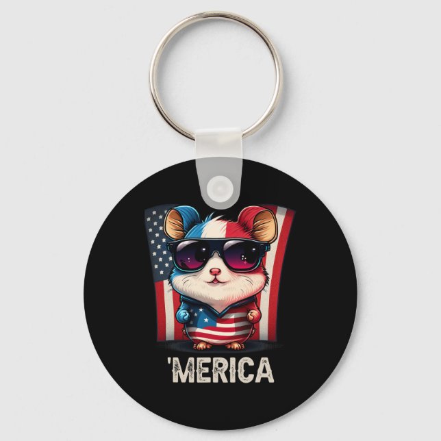 Chaveiro 4 de julho Hamster Merica (Frente)
