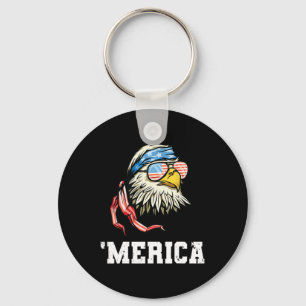 Chaveiro 4 de Julho Merica Bandeira dos EUA Ld Águia Patrió