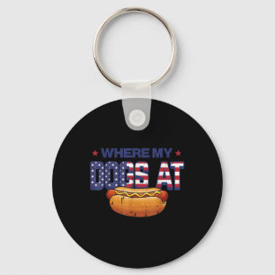 Chaveiro 4 De Julho Onde Estão Meus Cachorros Hotdog Patrio