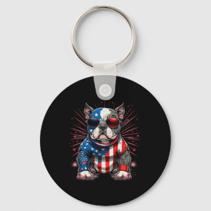 Chaveiro 4 De Julho Patriótico Americano Bully Dog Bandeira