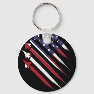 Chaveiro 4 de Julho Patriótico Jato EUA Bandeira Americana 