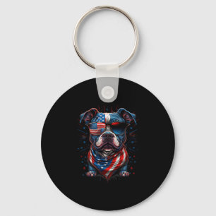 Chaveiro 4 De Julho Patriótico Staffordshire Bull Terrier D