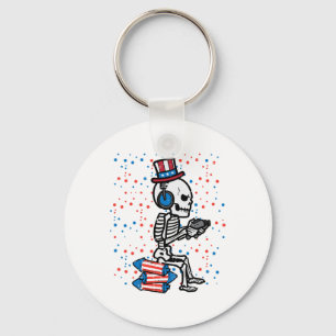 Chaveiro 4 de julho Skeleton Gamer Funny America Boys Crian