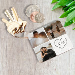 Chaveiro 4 Foto Personalizada Colagem Inicial Personalizada<br><div class="desc">Crie um toque personalizado de colagem personalizada de 4 fotos Coração inicial Personalizado de Ricaso</div>