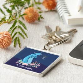 Chaveiro 50º Aniversário da Vida Religiosa Nun Pink Flower