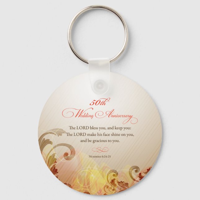 Chaveiro 50º aniversário de casamento, Lord Bless e Keep (Frente)