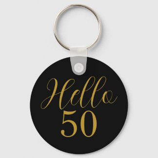 Chaveiro 50º aniversário Dourado aniversário preto
