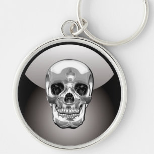 Chaveiro [500] Crânio Humano Silver