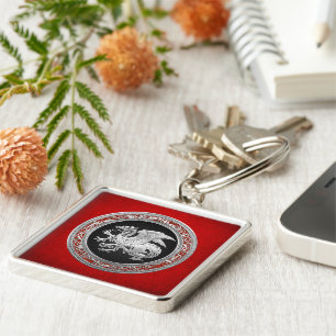 Chaveiro [500] Dragão islandês, Landvæ ttir [Prata]