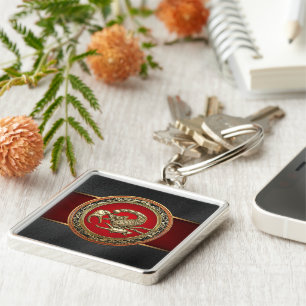 Chaveiro [500] Escorpião de Ouro Sagrado em Vermelho