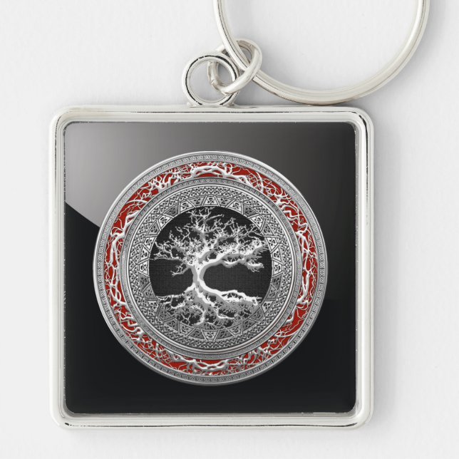 Chaveiro [500] Treasure Trove: Celtic Tree of Life [Prata] (Frente)