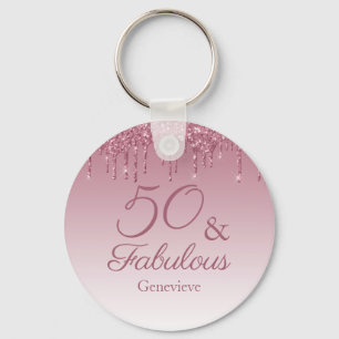 Chaveiro 50 e Fabulosas Brilho Cor-de-Rosa Dourado-Rosa