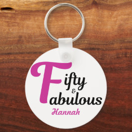 Chaveiro 50 e Fabuloso 50º Aniversário Rosa