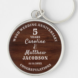 Chaveiro 5 WEDDING ANIVERSARY Wood Wedable