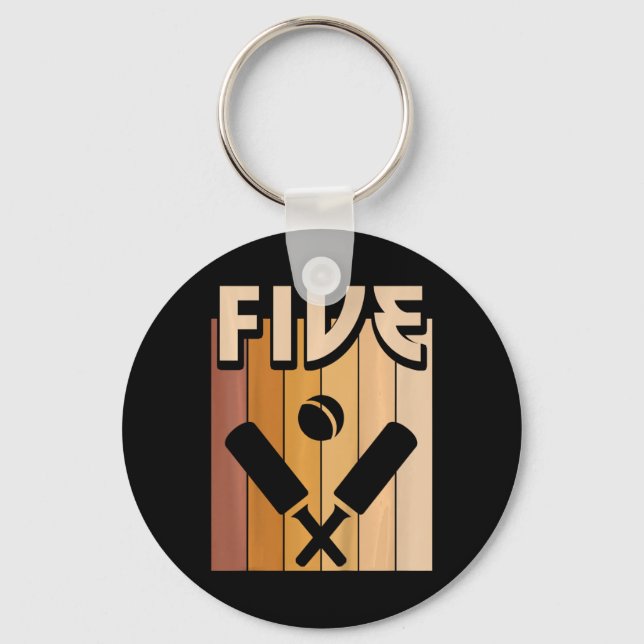 Chaveiro 5 Year Old Cricket Birthday Boy Girl 5th Birthday  (Frente)