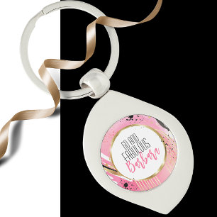 Chaveiro 60 e Fabuloso Abstrato preto cor-de-rosa moderno