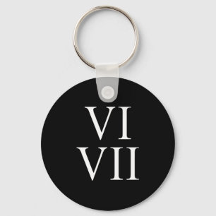 Chaveiro 67 Algarismos Romanos Vi Vii Divertido Seis Sete M