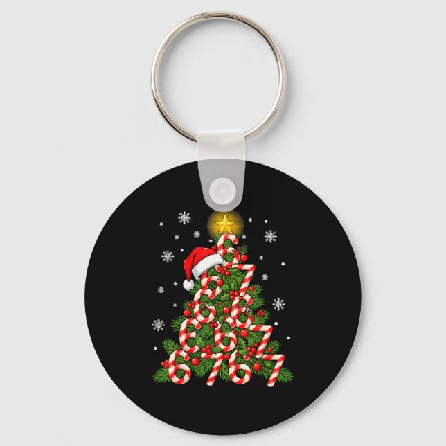 Chaveiro 67 Árvore de Natal Cana de Açúcar Feriado Seis Set (Frente)