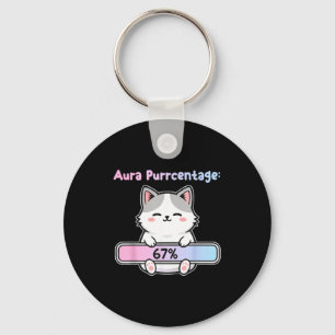 Chaveiro 67 Aura de Gato Engraçado Energia Em Seis Sete Mem