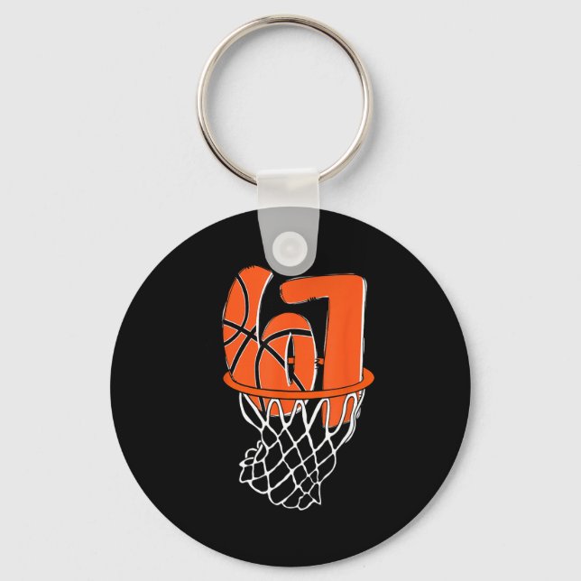 Chaveiro 67 Basquetebol Seis Sete 6 7 Meme Engraçado 67 Bas (Frente)