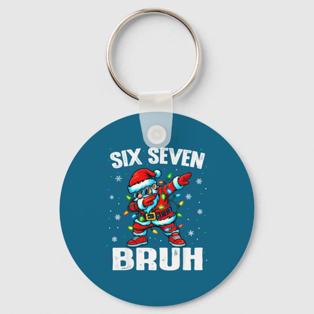 Chaveiro 67 Bruh Christmas Six Seven Meme Dab Santa  (Frente)