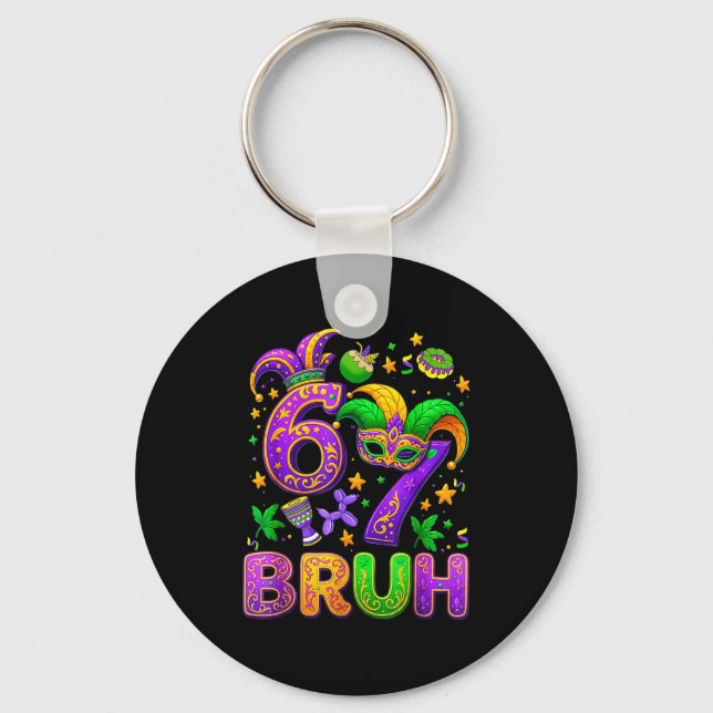 Chaveiro 67 Bruh Máscara de Bobo Carnaval Mardi Gras New Or (Frente)