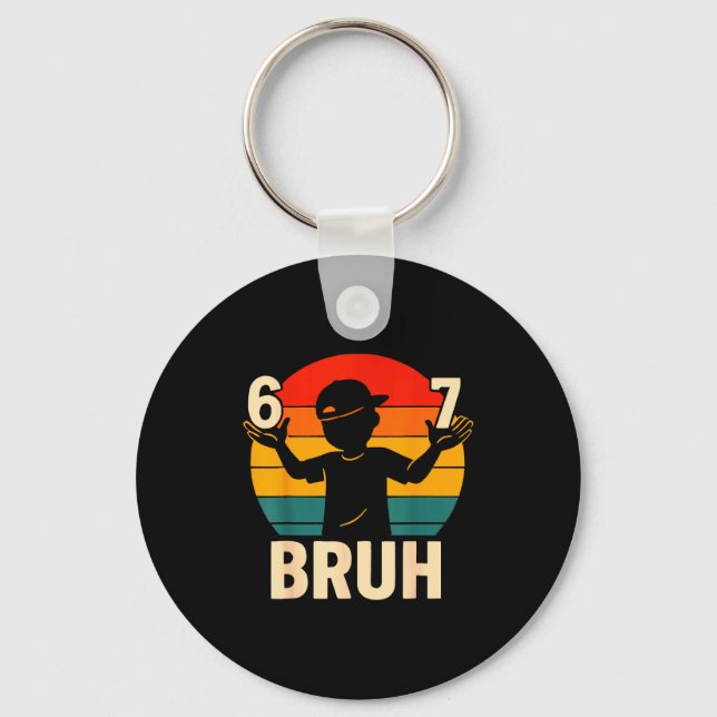 Chaveiro 67 Bruh Retro Boy 6 7 Meme Crianças Jardim de Infâ (Frente)