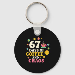 Chaveiro 67 Dias de Amante de Café e Caos Engraçado 67 Meme