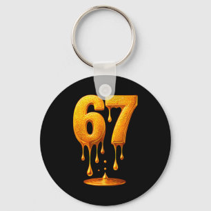 Chaveiro 67 Gota de Ouro Seis Sete Meme Engraçado 