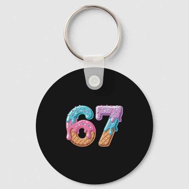 Chaveiro 67 Ice Cream Drip Funny Six Seven Meme Number 6 An (Frente)