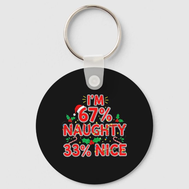 Chaveiro 67% Malvado 33% Bonito Natal Divertido 67 Meme Inf (Frente)