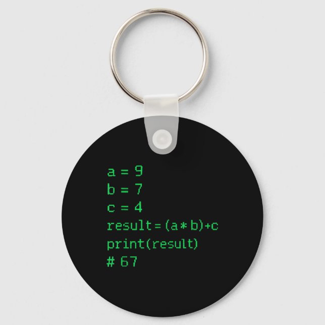 Chaveiro 67 Meme Código Python Resultado Humor Geek Seis Se (Frente)