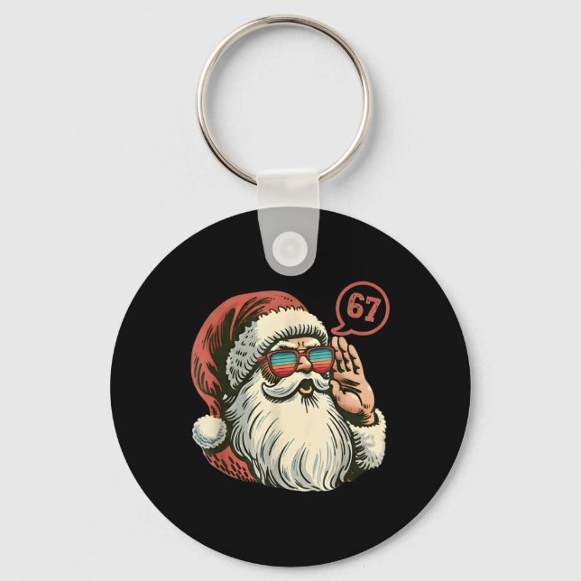 Chaveiro 67 Meme Cool Santa Retro Santa 6 7 Funny Six Seven (Frente)