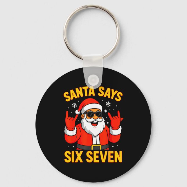 Chaveiro 67 Meme Funny 6-7 Christmas 2025 6 7 Santa Says Si (Frente)