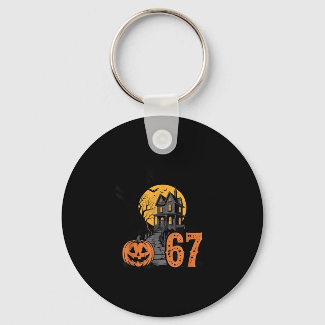 Chaveiro 67 Meme Halloween Assombrado Sinistro - Six Seven  (Frente)