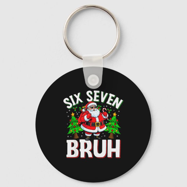 Chaveiro 67 Meme Seis Sete Bruh Papai Noel Natal Divertido  (Frente)
