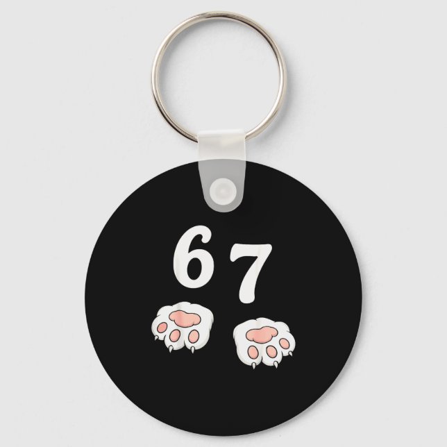 Chaveiro 67 Meme Six Seven 6 7 Camisa Meme Gato Engraçado 6 (Frente)