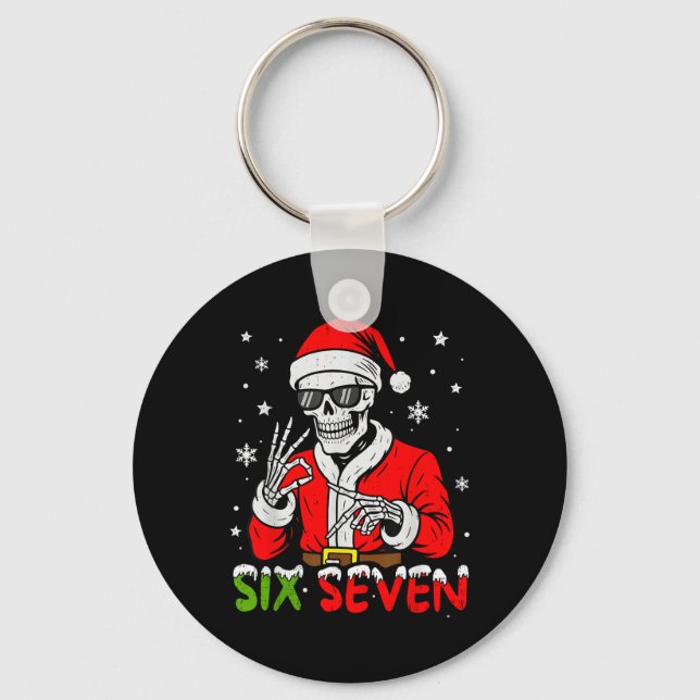 Chaveiro 67 Meme Six Seven Esqueleto Papai Noel Natal Diver (Frente)