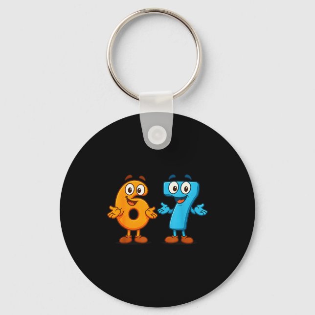 Chaveiro 67 Meme Six Seven Kids Number Blocks Math Teacher  (Frente)