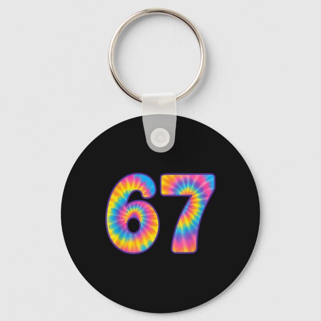 Chaveiro 67 Meme Tie Dye Retro Seis Sete  (Frente)